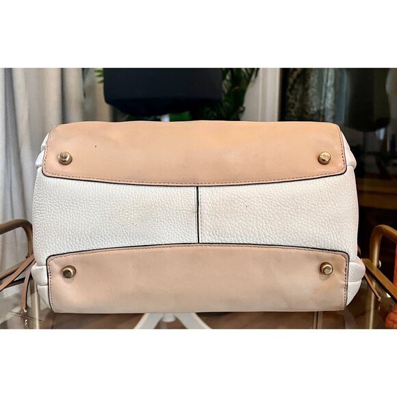 Coach Soft Pebbled White and Tan Harmony Hobo Handbag - Picture 7 of 15